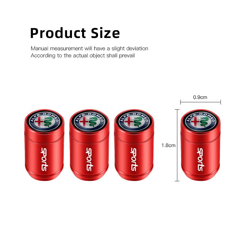 2024 New Car Tire Valve Cover Metal Tire Valve Accessories For Alfa Romeo 4C 159 Spider Giulia Giulietta 156 Tonale Mito 147 8C nsf154