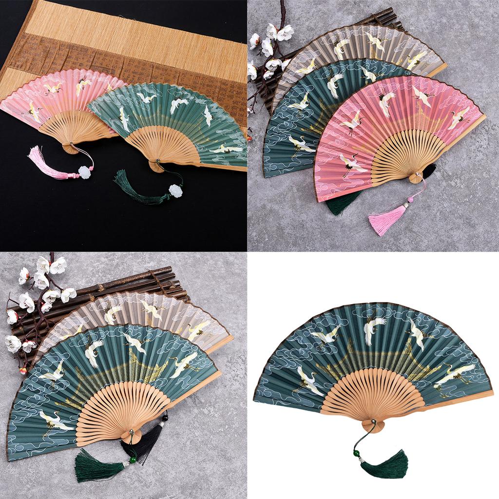 Exquisites Handmade Folding Hand Fan Bamboos Silk Fan Showcasing Aesthetic Suitable For Traditional Art And Lifestyle