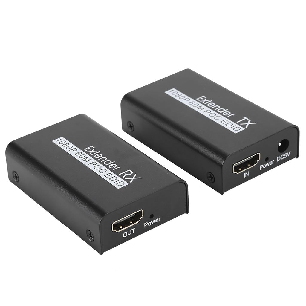 HDMI удлинитель 60M Интернет передатчик для кабеля POC Питание EDID Функция обучения 100‑240VEU