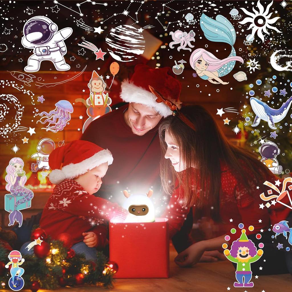 Музыкальный проектор, ночник для детей 3 в 1, милый олень, звезда, проектор, 6 фильмов, динамик, детская комната, декоративная лампа