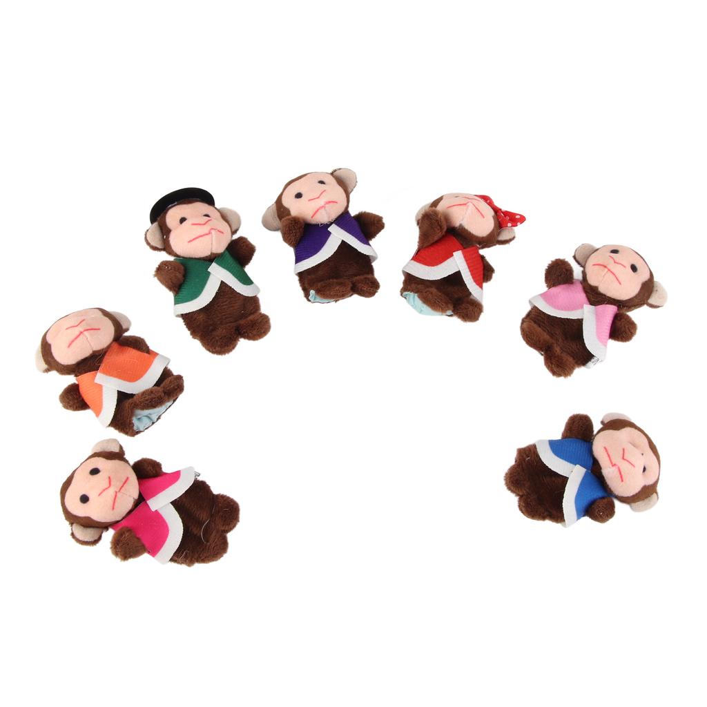 7 шт./набор Игрушки-пальчиковые куклы Обезьянка, Игрушки для интерактивной игры родитель-ребенок, Милые животные, Развивающие
