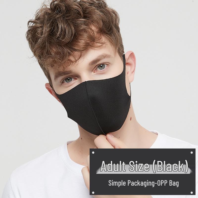 3D черная маска из ледяного шелка: Женский дышащий, пыленепроницаемый, моющийся, солнцезащитный с нанесенным логотипом - Подходит для всех сезонов.