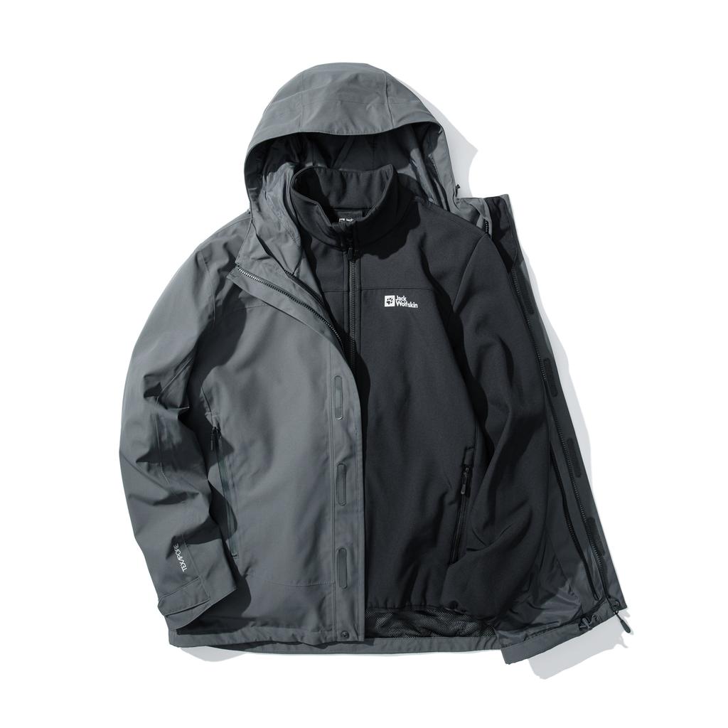 Jack Wolfskin Водонепроницаемая и ветрозащитная куртка-ветровка 3-в-1 мужская 5118356
