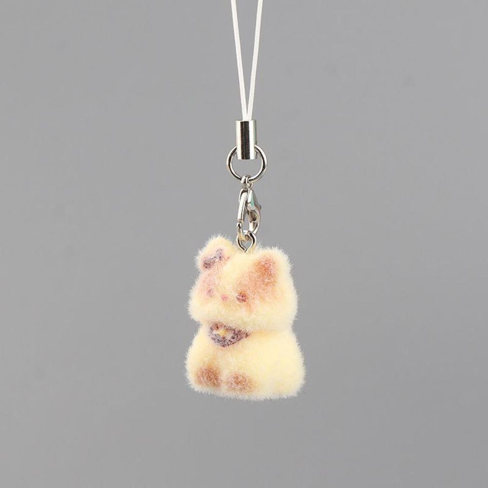 10Pcs Resin Cute Cat Keychain 3D Doll Pendant Phone Lanyard Key Chains Phone Accessories