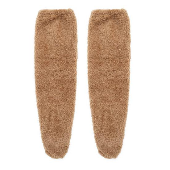 1 пара зимних носков-тапочек из утолщенного кораллового флиса с высокой трубкой, двойное утепление, защита коленных суставов, противоскользящие длинные носки, праздничный подарок, теплые носки для ног