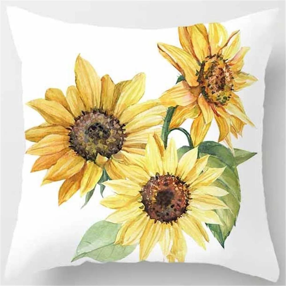 Sunflower Decorative Pillowcase Office Living Room Car Ornaments Home Pillowcase