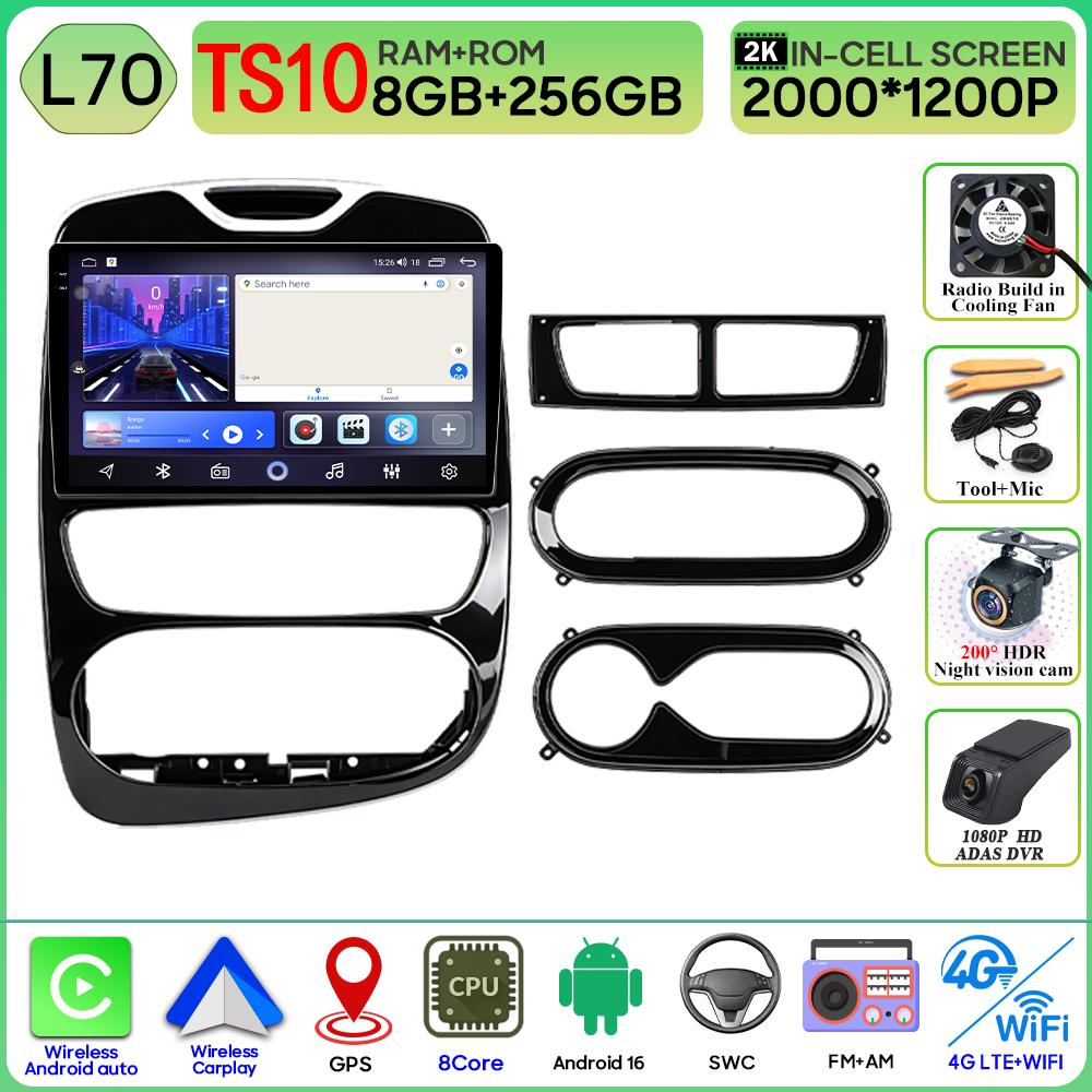 Android 16 For Renault Clio 3 4 2012 2013 2015 - 2018 Video BT Carplay Car Radio Display Car Monitor GPS Navigation 2k Autoradio