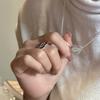S925 Sterling Silver Heart-Shaped English Letter Necklace Blogger Style Niche Design Glossy Love Collarbone Chain