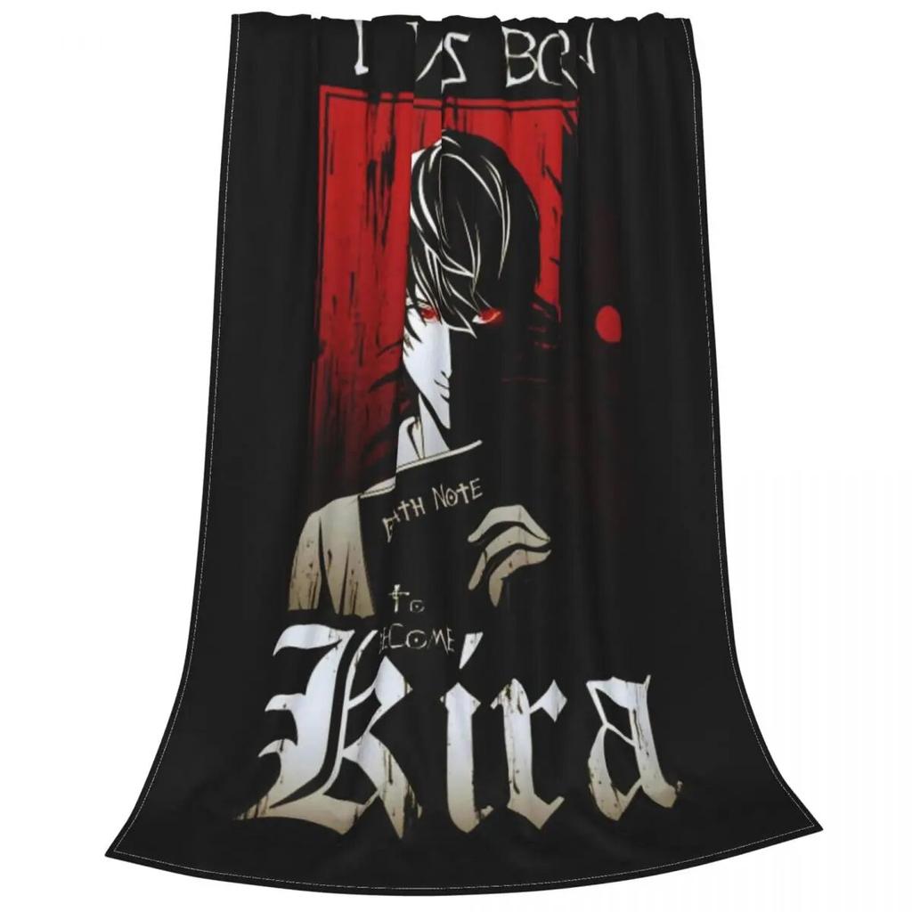 Тетрадь смерти Кира фланелевые одеяла аниме светлое одеяло Ягами для кровати, спальни, мягкое покрывало