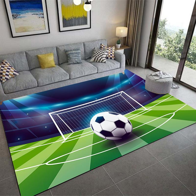 Sports Court Carpet Living Room Coffee Table Floor Mat 3D Bedroom Bedside Blanket Football Basketball Floor