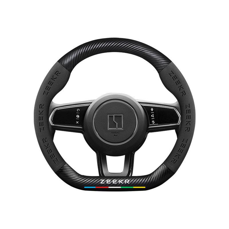 Чехол на руль из углеродного волокна с 3D тиснением для ZEEKR 001 — нескользящий, ультратонкий, всесезонный
