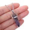 Plated Chakra Hexagonal Jewelry Accessories Stone Pendant Natural Crystal Necklace Quartz chain