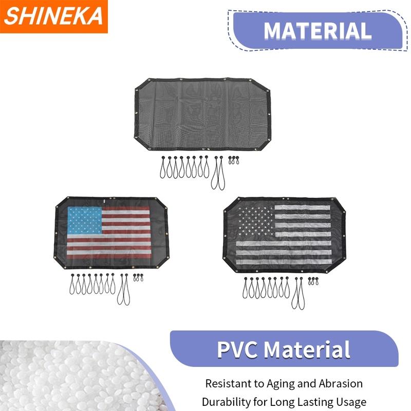 SHINEKA Car Roof Top UV Proof Sunshade Mesh Heat Shield Protection Net for Jeep Wrangler JK 2007-2017 Exterior Accessories