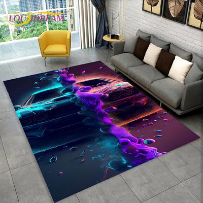 3D коврик для гоночного автомобиля, большой ковер для дома, гостиной, спальни, дивана, коврика, декор, детский кухонный нескользящий коврик для пола
