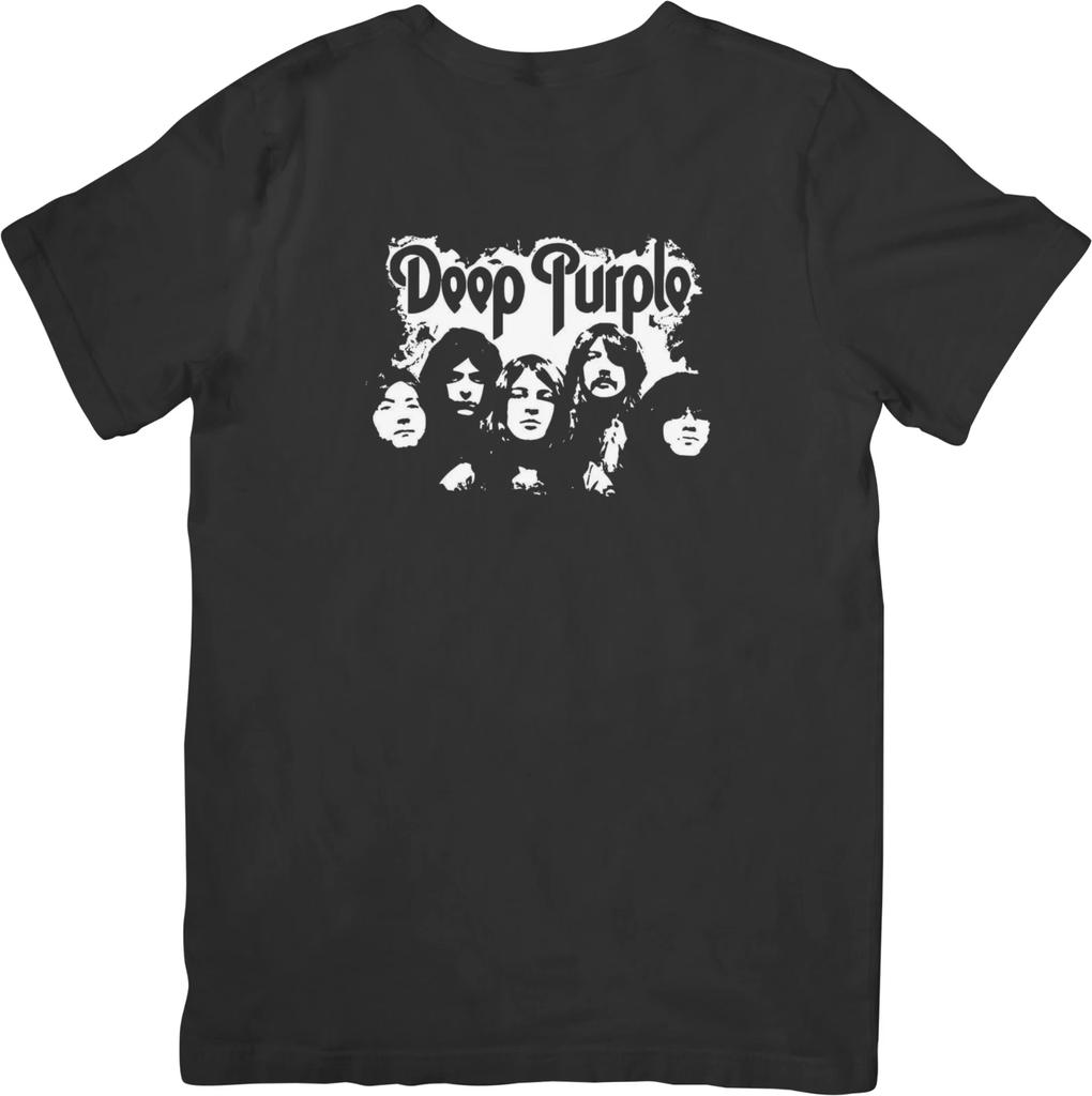 Deep Purple Music Унисекс Футболка из Качественного Хлопка Черная