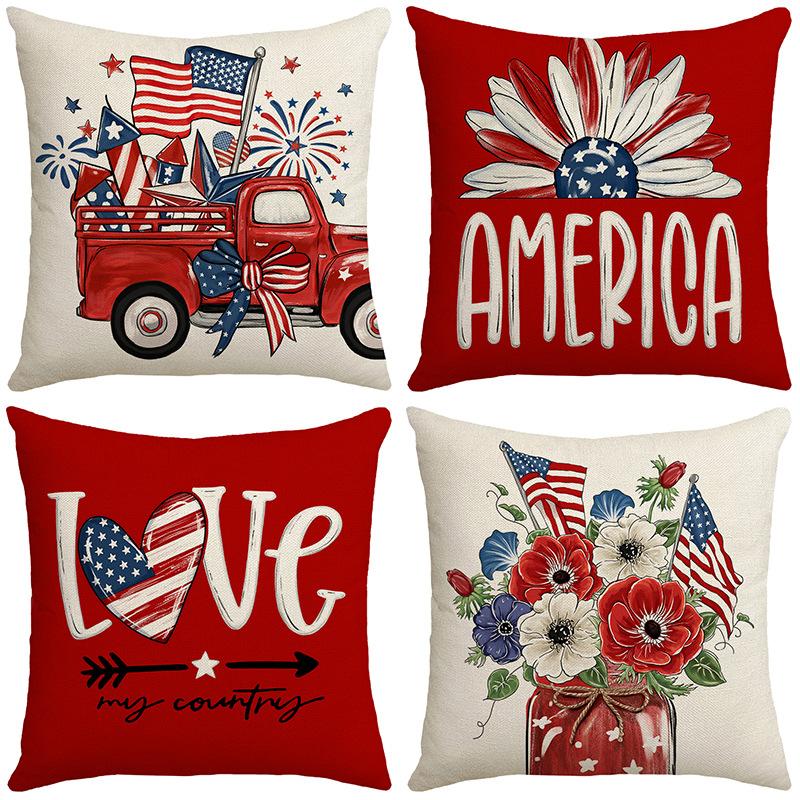 New Independence Day Holiday Atmosphere Pillowcase Sofa Bedroom Linen Home Bedside Decoration Pillowcase