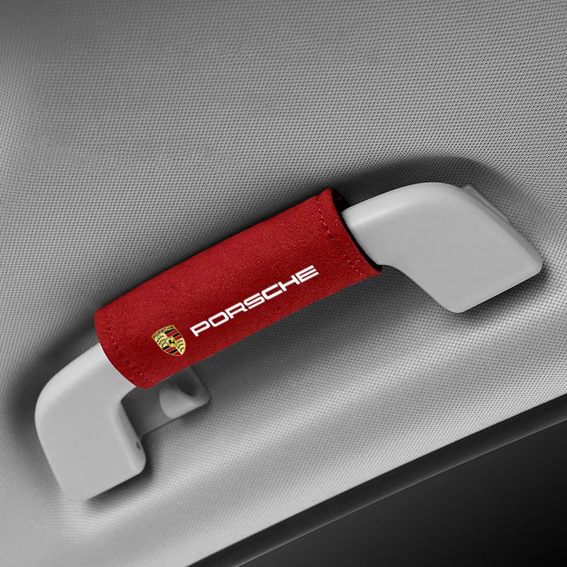 Для Porsche KO2 Кожаные Ручки Потолка Автомобиля Защитные Перчатки-Тяги Аксессуары с Логотипом Авто Для Porsche 911 718 Cayenne Cayman Panamera Macan Boxster