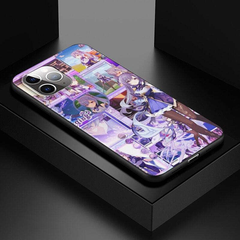 Genshin Impact для Apple iPhone 13 12 11 SE XS XR X 7 8 6 5 S mini Plus Pro MAX 2020, мягкий черный чехол для телефона