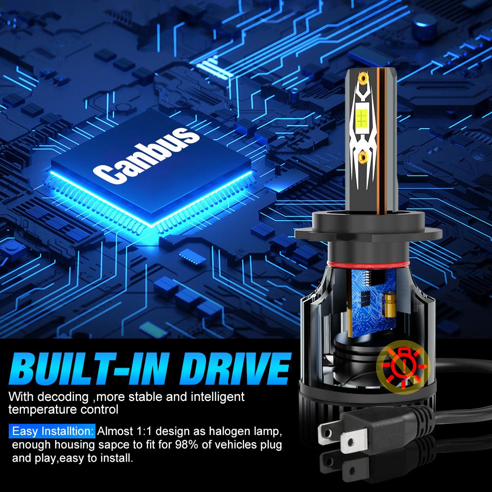 2 шт. 30000LM H7 светодиодные фары H1 H4 Led Canbus H8 H11 9005 HB3 9006 HB4 9004 9007 H13 светодиодные лампы дальнего/ближнего света 3570 CSP автомобильный комплект турбо противотуманные фары 12 В