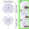 White Blank Fan Heart Shaped Accordion Paper Fans Hand Crafts Folding Fan  For Birthday Wedding