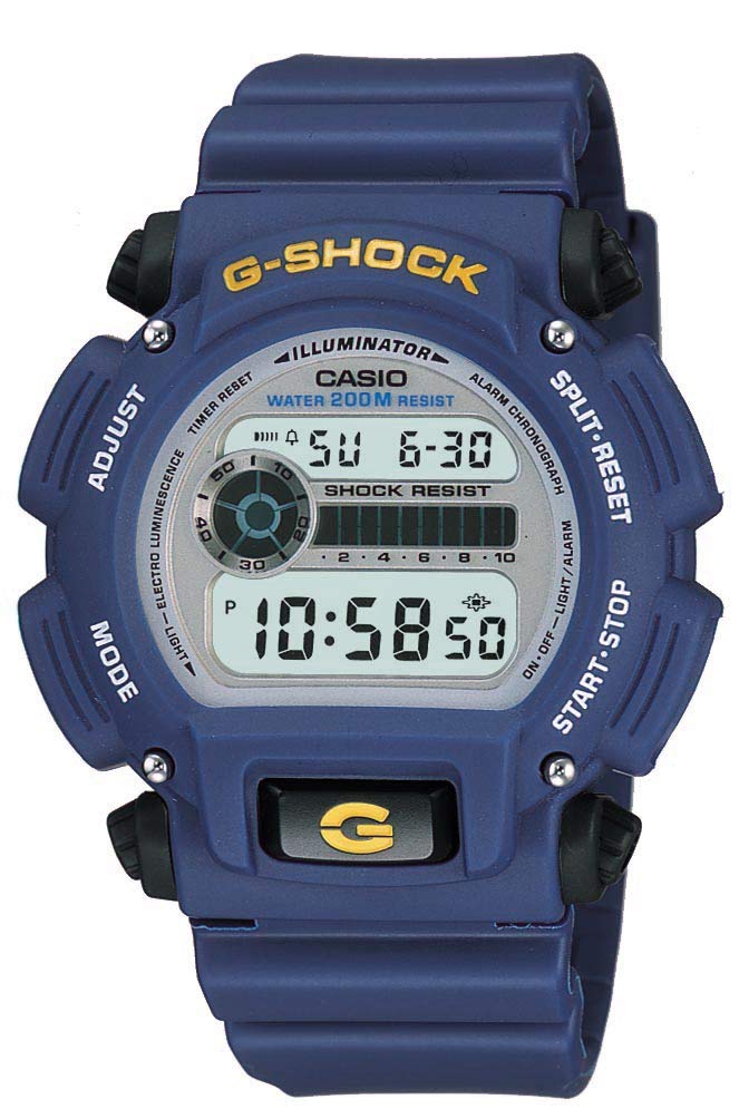 Часы Casio Quartz с резиновым ремешком G-Shock для мужчин, синие, 23,75 (Модель DW-9052-2V)