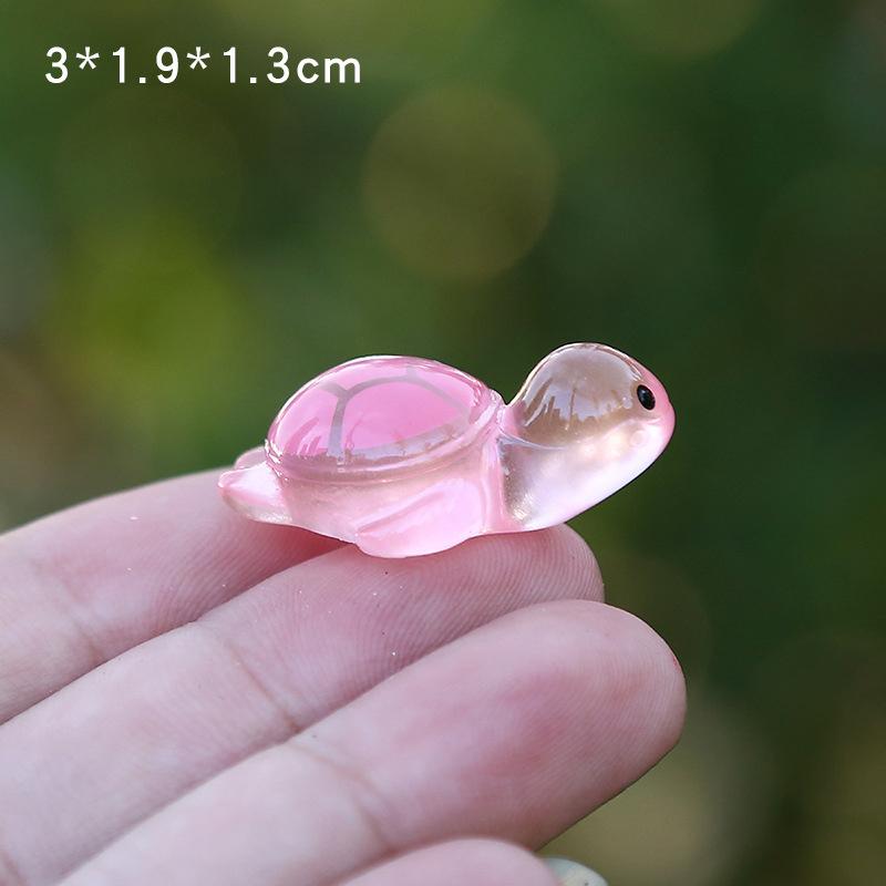 1 шт. Красочная светящаяся мини-черепаха Фигурка для микроландшафта Украшение DIY Светящаяся черепаха Миниатюрная статуэтка Декор для горшечного сада