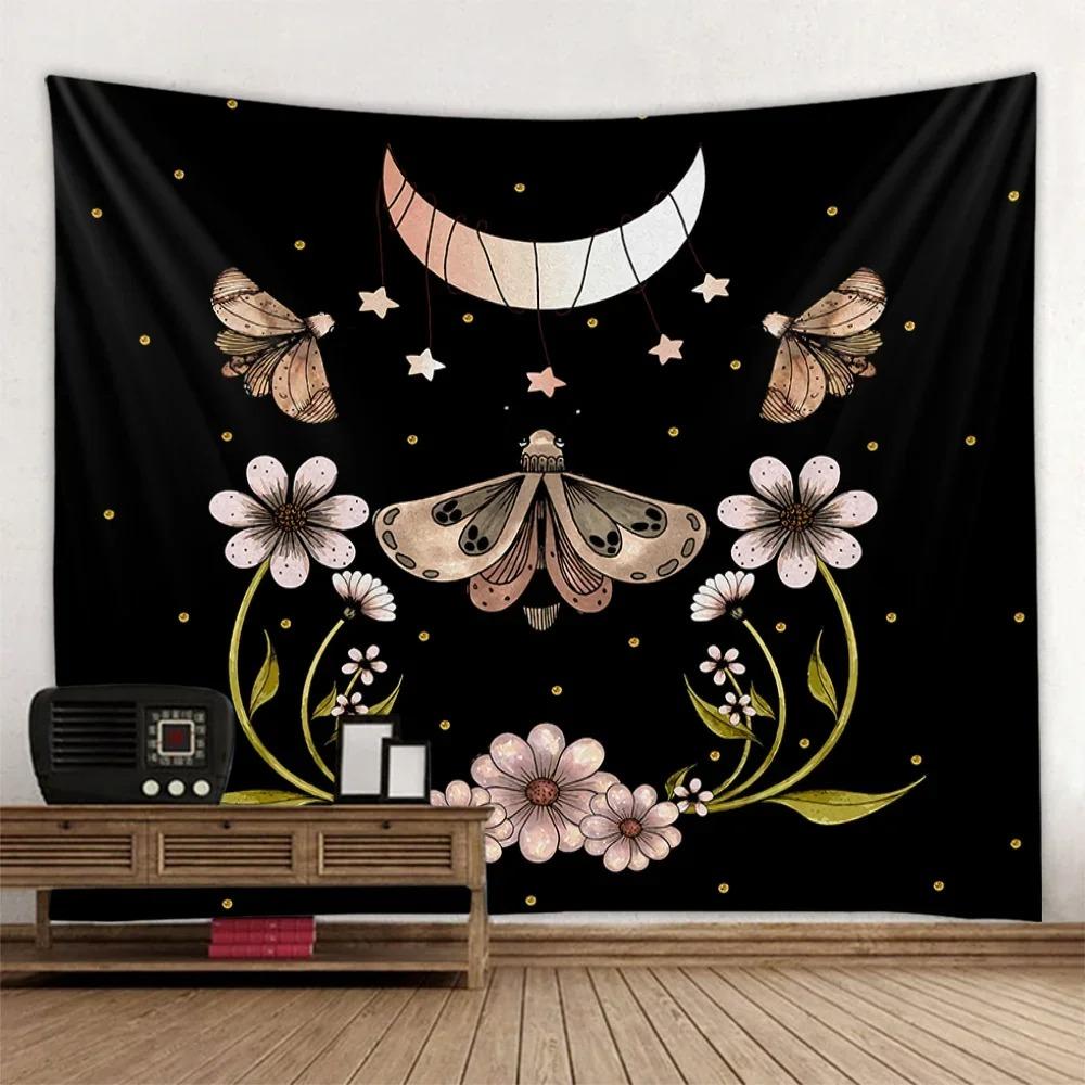Мотылек Луна Звездное небо Искусство Декоративный Гобелен Домашний Декор Стены Офис Гостиная Гобелен