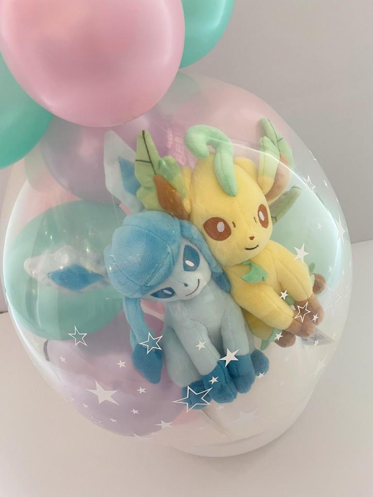 Пара Эволюционных воздушных шаров Eevee Упаковка для рождественской мягкой игрушки Подарочное украшение вер.. (Гласеон и Лифеон)