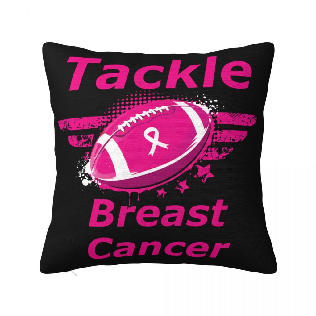 Football Breast Cancer Awareness Support Pillow Covers Car Cushion Cover Cute Pillowcase 4040