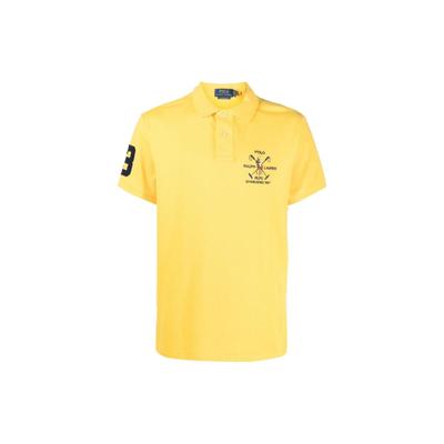 Polo SS23 Логотип Вышитый Прямой Покрой Короткий Рукав Поло Мужские Топы Желтый 710900615-004