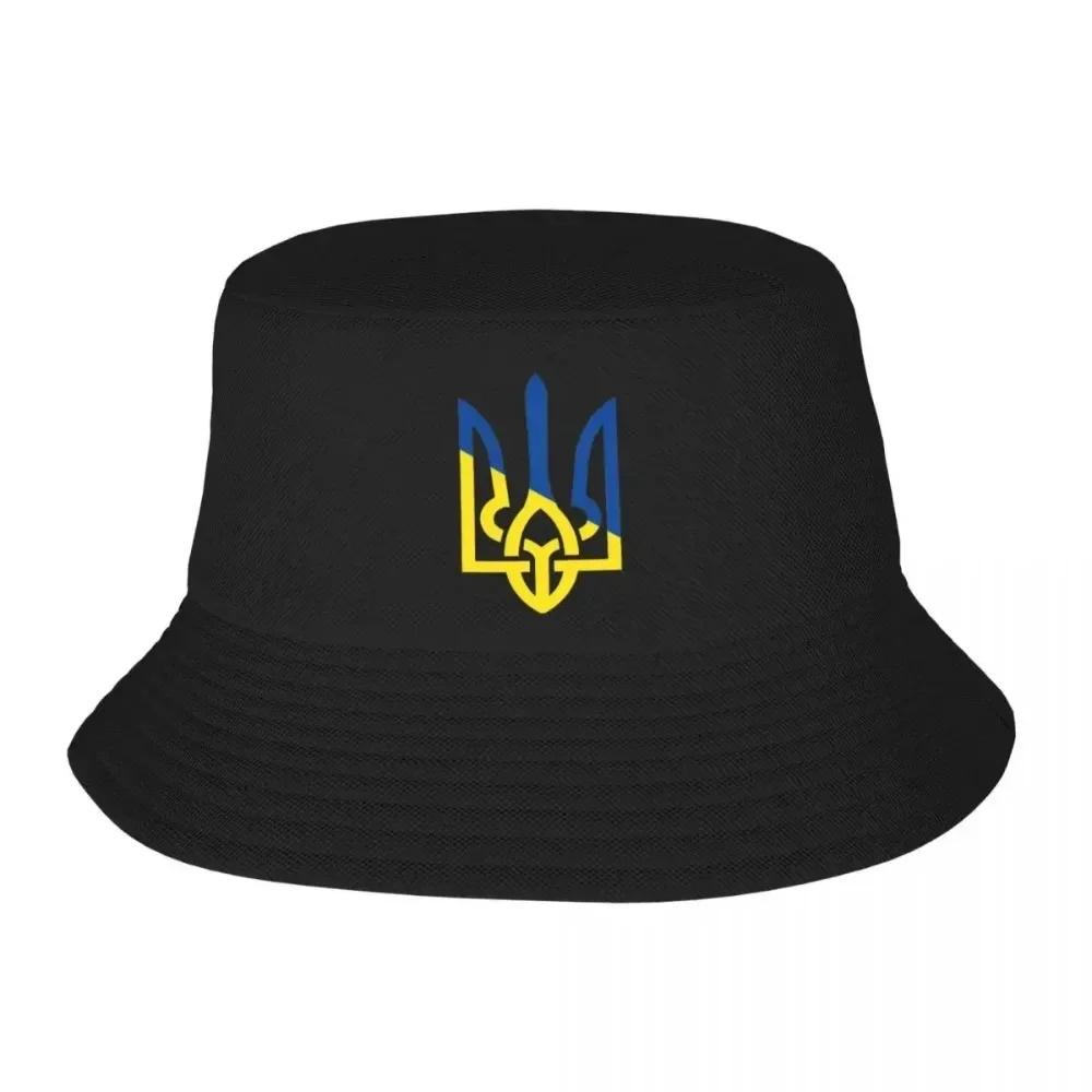 Унисекс Женские Шапки-Бини с Логотипом Флага Украины Летние Пляжные Головные Уборы Винтажная Панама Кепка для Рыбалки для Пешего Туризма