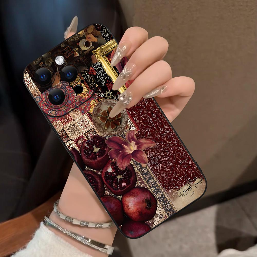 Чехол для телефона в ретро-цветочном дизайне, подходит для iPhone 17 16 15 14 13 12 11 Pro/Max/Plus, противоударный задний чехол