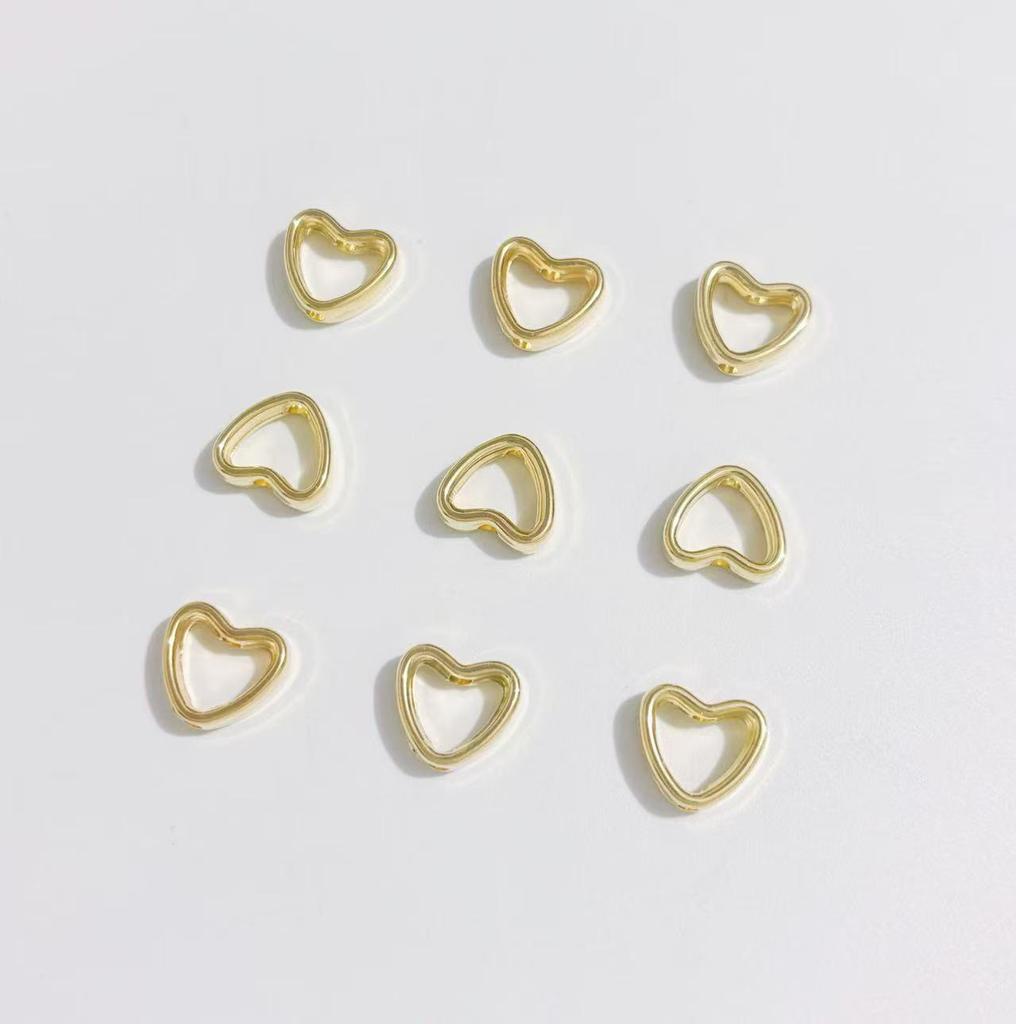Heart-Shaped Double-Hole CCB Spacer Beads & Hollow Pendant for DIY Jewelry