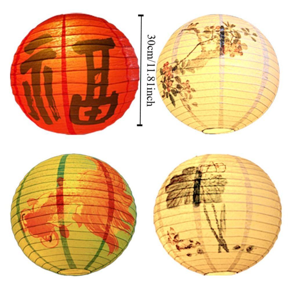Бамбуковый бумажный фестивальный фонарь цветок с принтом букв бумажный фонарь Праздник середины осени