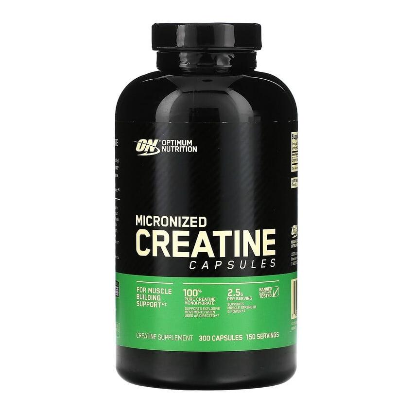Микронизированный креатин (300 кап, 2,5 г), Micronized Creatine, Optimum Nutrition