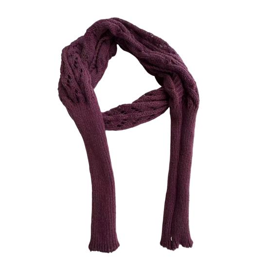 Sleeved Shawl Scarf Solid Color Hollow Twist Women Bohemian Style Wrap Braided Cable Scarf Winter Wear