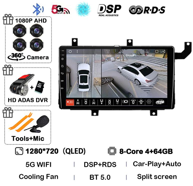 Android 14 Carplay Auto Для Toyota Tacoma N300 2015 2016 2017 2018 2019 2020 2021 Автомагнитола GPS Стерео Мультимедийный плеер BT DSP