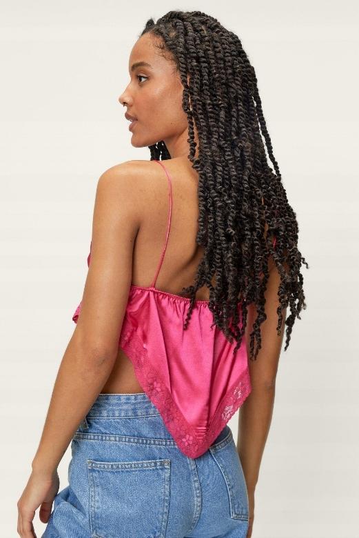 Nasty Gal Top Damski Satynowy Fuksja 32 32 3_