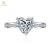 Luxury 100% 925 Sterling Silver 3EX VVS1 D Color Heart Cut 8 MM 2CT Real Moissanite Diamonds Ring for Women Engagement Fine Jewelry Gifts