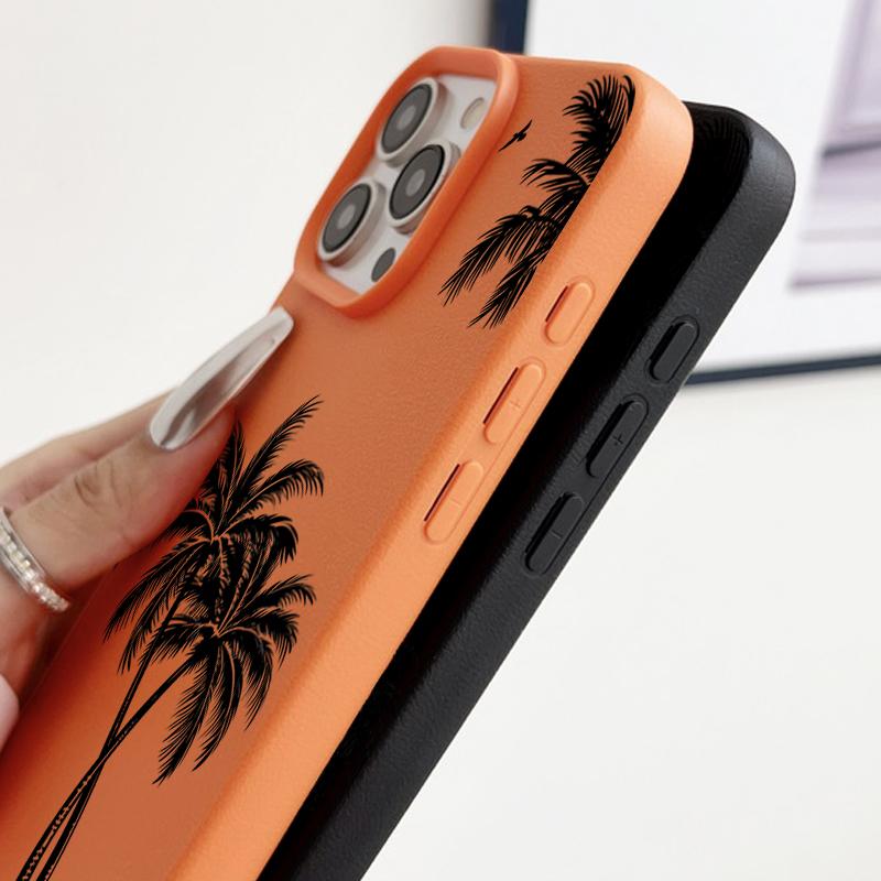 Для iPhone 16 Pro Max 16E 15 14 Pro 13 12 11 Чехол для телефона Рисунок кокосовой пальмы Тонкий Мягкий ТПУ Противоударный Матовый Чехол-бампер