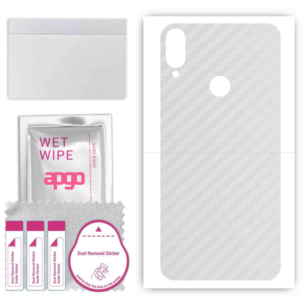 apgo Protective Skin Sticker for the back compatible with Kruger&Matz Move 9, Wrap Film, Foil, Vinyl - Pattern Transparent Carbon