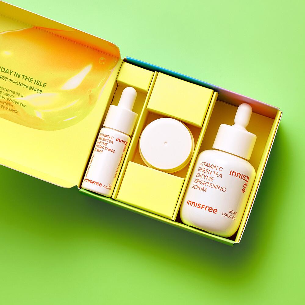 Innisfree Vita C Green Tea Enzyme Осветляющая сыворотка Праздничный набор