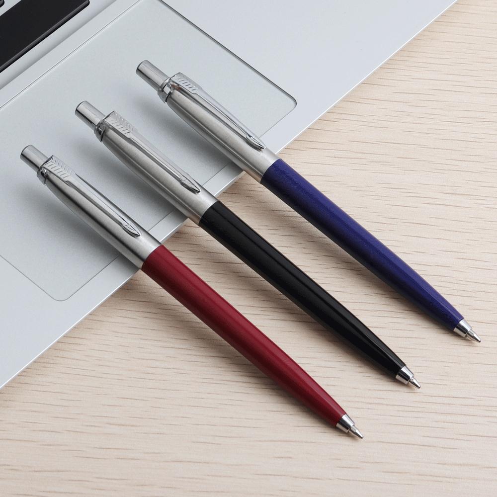 5Pcs/Kit Metal Ballpoint Pen Promotional Pens G2 Refill Blue Ink Automatic Ballpoint Pens Set for School Stationery Office Pen