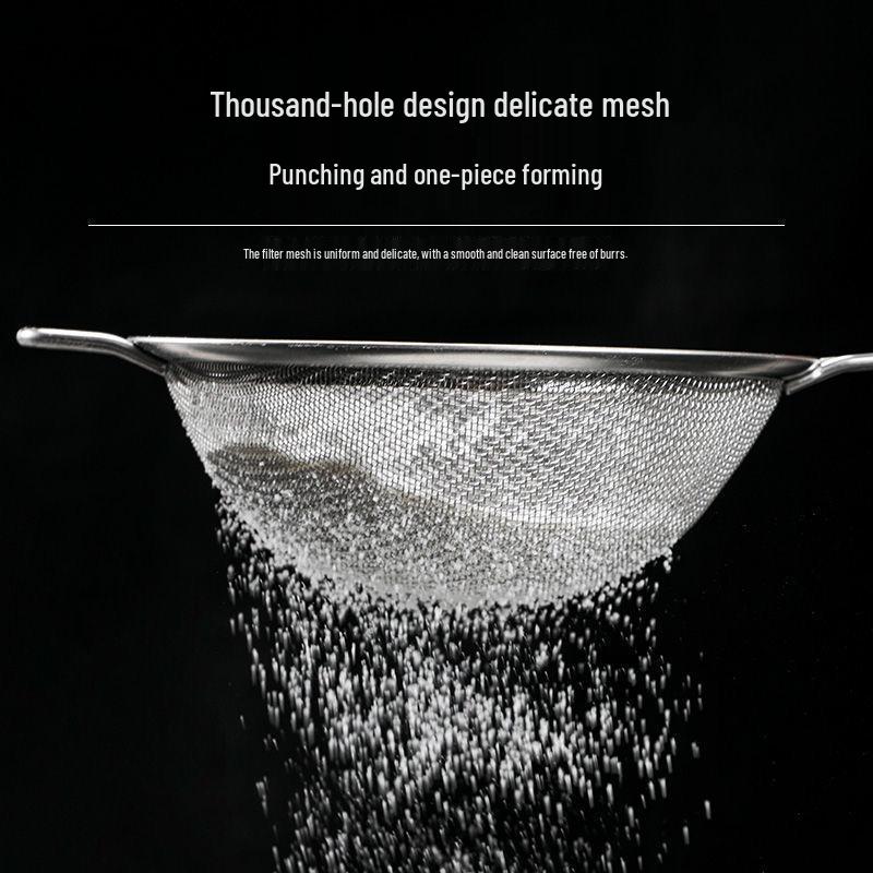 Stainless Steel Ladle with Mesh Sieve for Flour, Medicine, Juice, Baby Food, Sesame, Egg Wash, and Baking