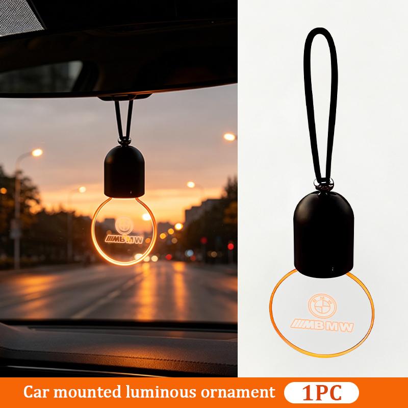 Car Decor Rear View Mirror Luminous Acrylic Hanging Glow Pendant For BMW M F10 F20 F30 F40 F15 F25 F26 F31 F49 E62 E83 E84 AJ4
