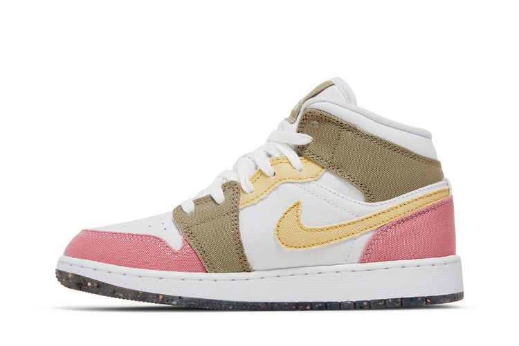 Jordan 1 Mid SE Pastel Vivid Green Grind (GS)