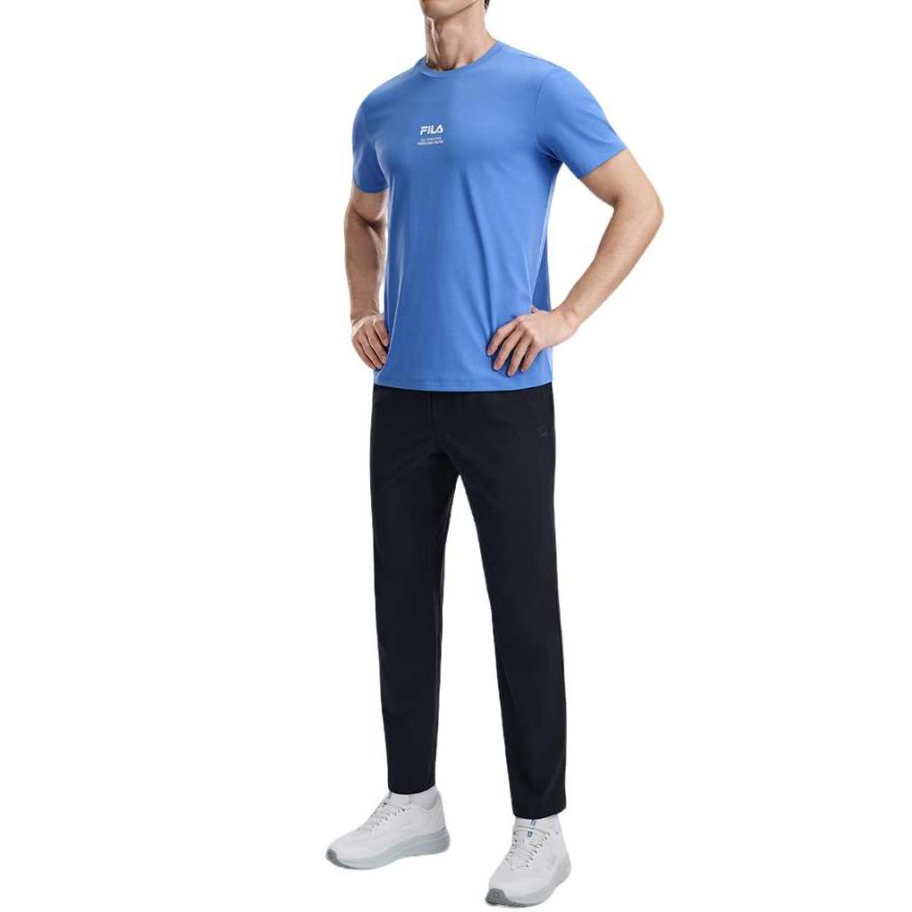 Fila Мужская однотонная футболка с коротким рукавом для фитнеса, с круглым вырезом, топ A11M621110F-BU