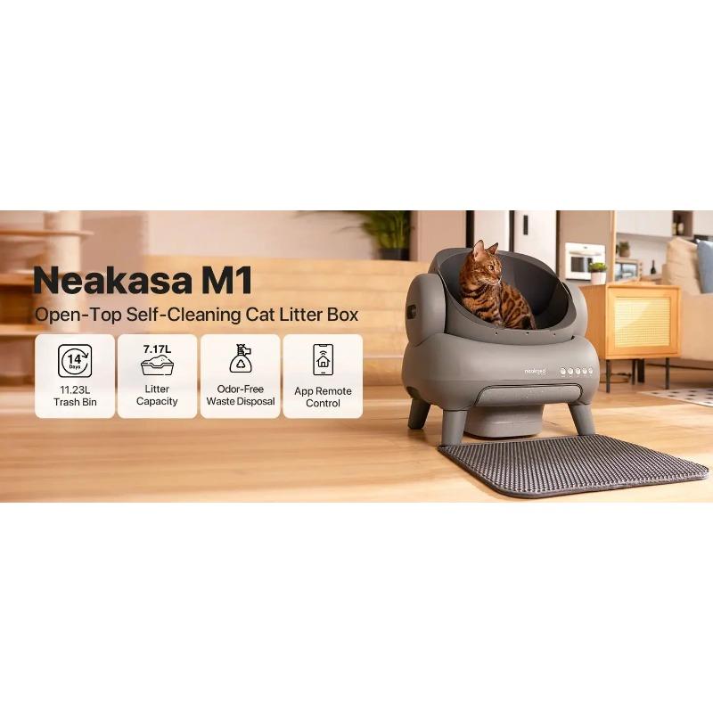 Smart Automatic Self-Cleaning Cat Litter Box - Large Space, Open-Top, Odor Eliminator, Suitable for Overweight Cats