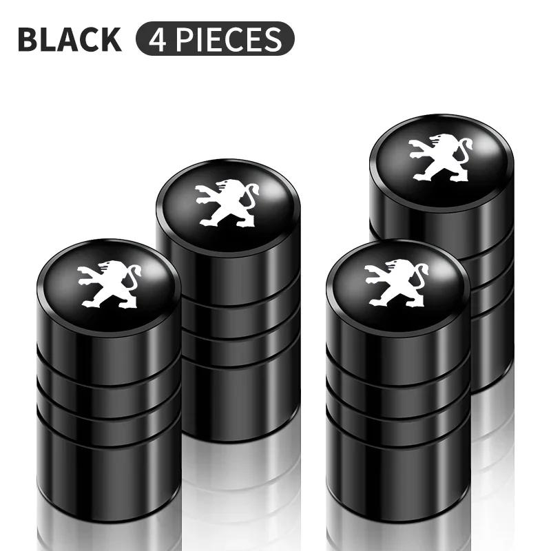 2026 Hot Car Sticker Aluminum Alloy 4Pcs/Set Car Metal Wheel Tire Valve Caps Dust Capwith For Peugeot 407 508 2008 5008 3008 206
