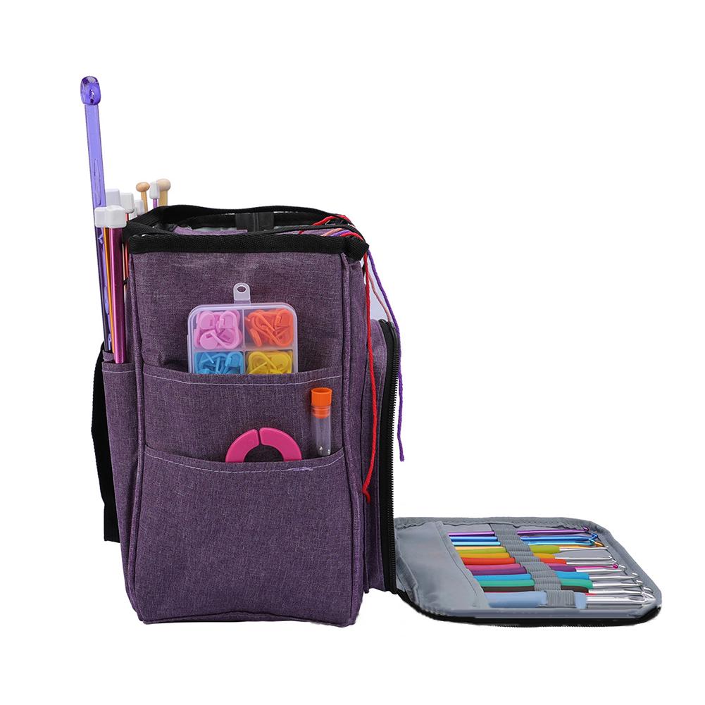 Портативная сумка для хранения вязаной пряжи, крючок для вязания, иглы, органайзер для шитья